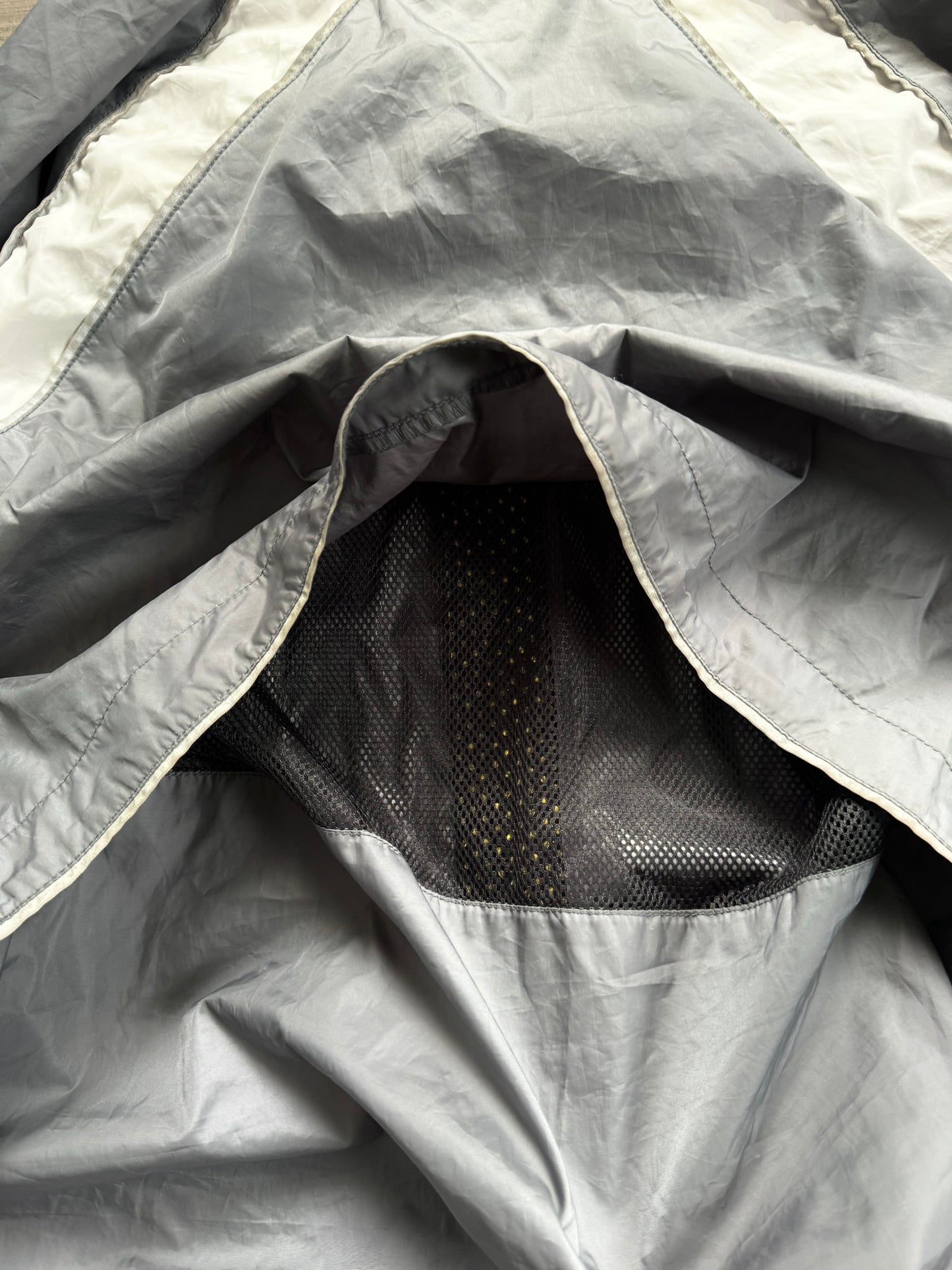 Vintage 90's grey black and white Nike technical jacket (XL)