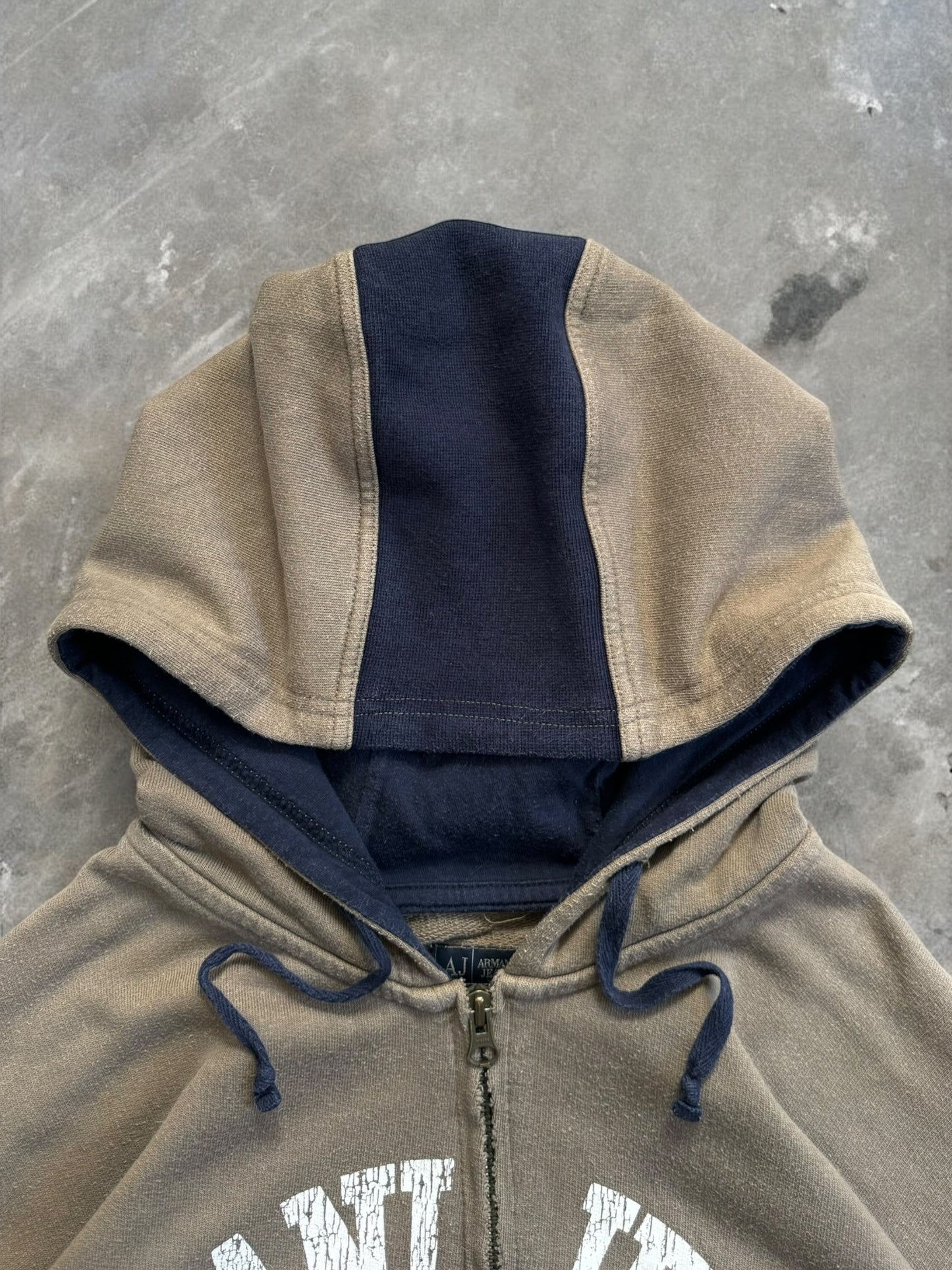 Vintage 2000's distressed Armani Jeans zip up hoodie (M)
