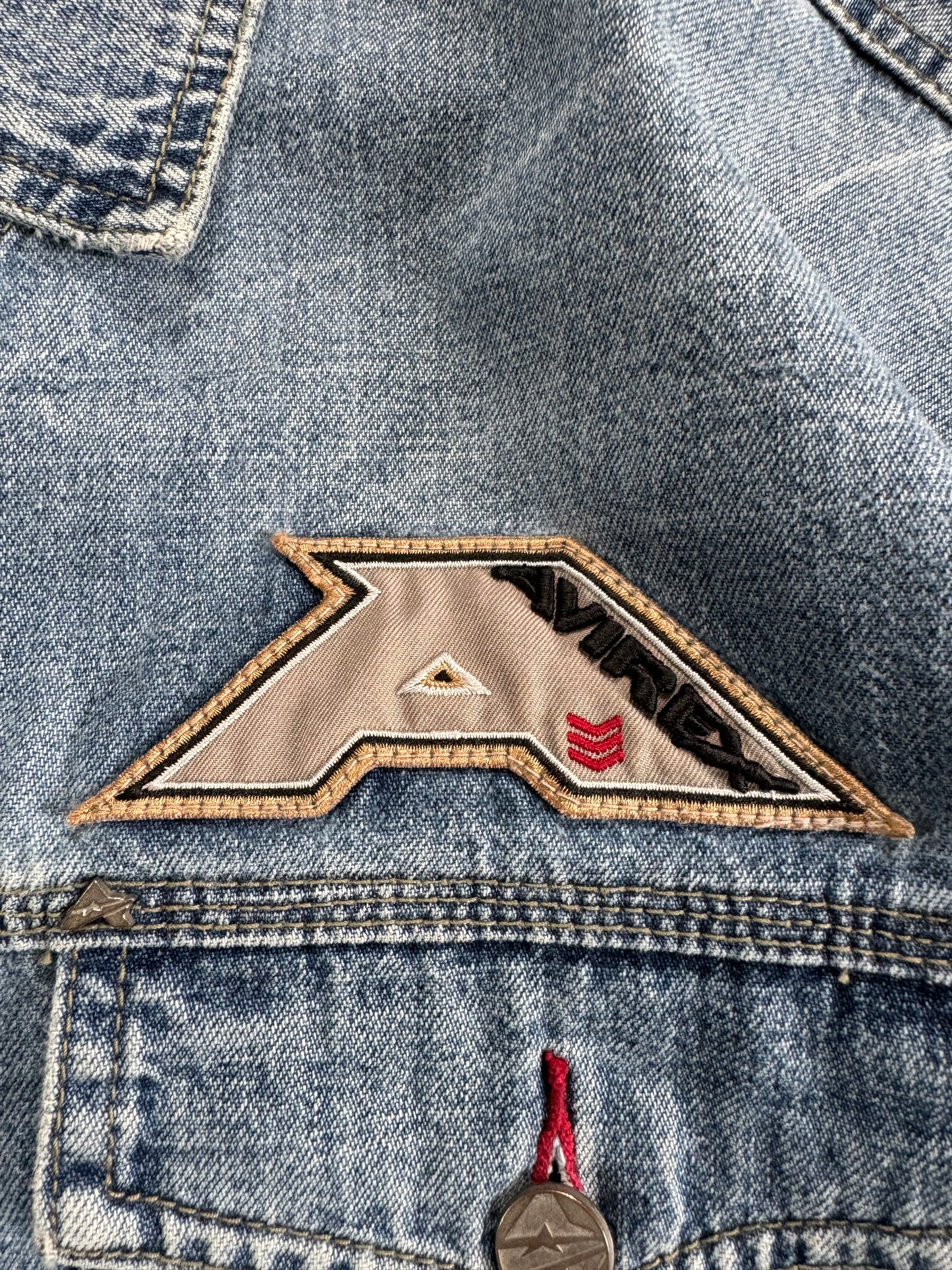 Vintage 90's light wash Avirex denim jacket (XL)