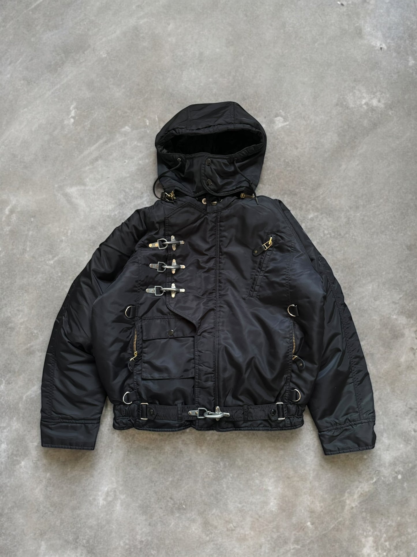 Vintage 90's firemans metal clasp bomber jacket (M)