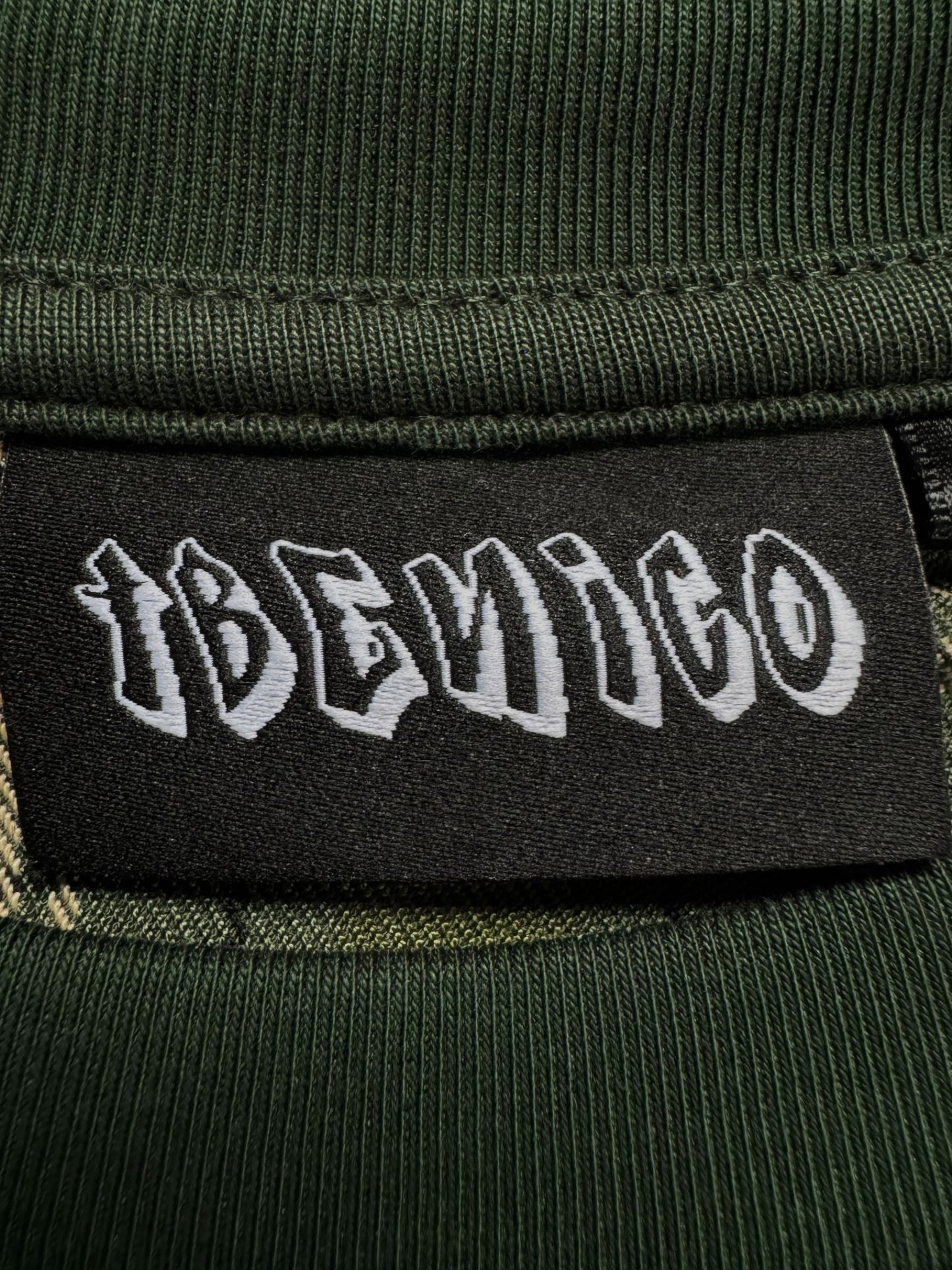 Tbenico verde tartan panel rig t shirt
