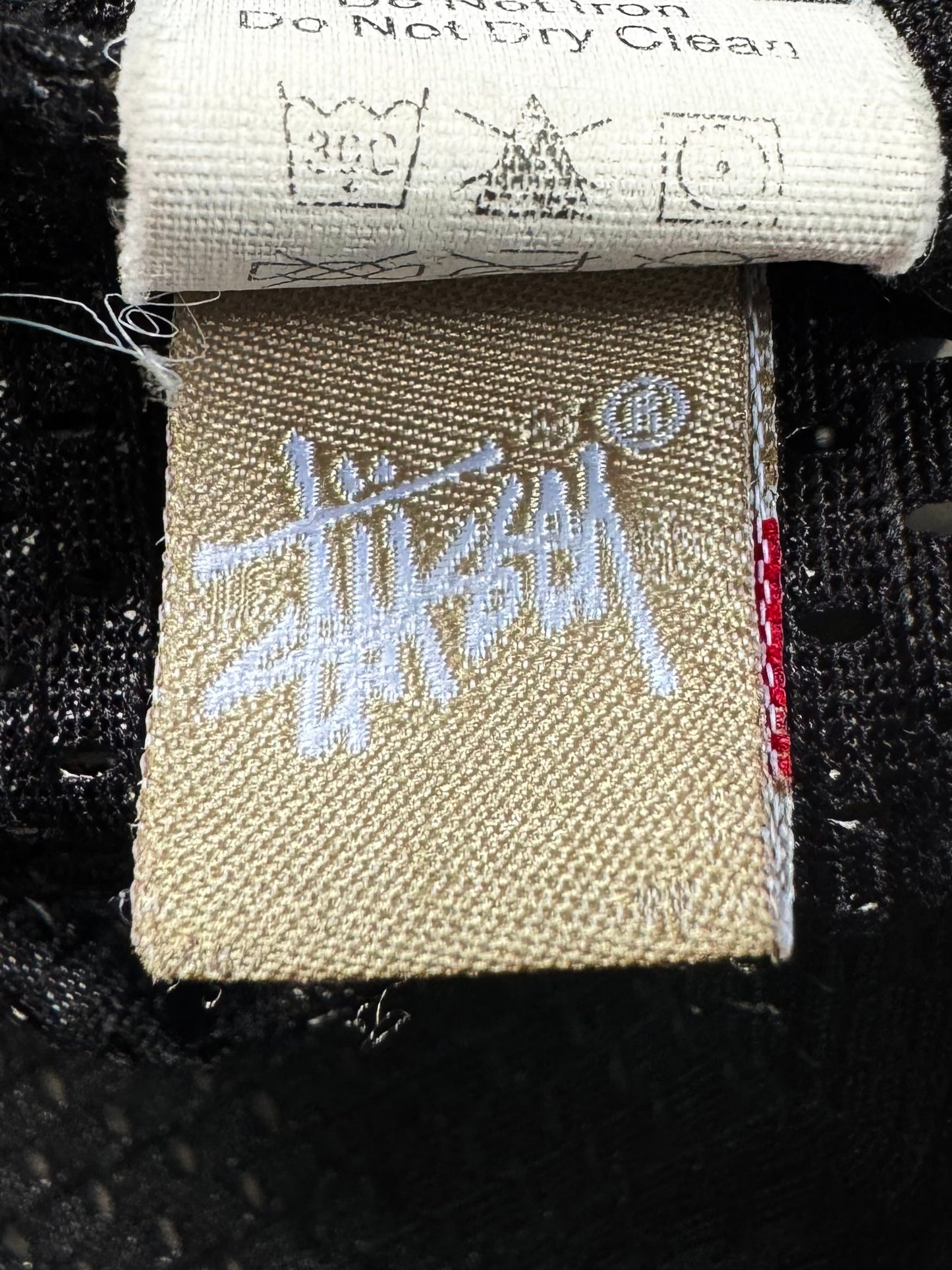 Vintage 2000's black and white Stussy long sleeve mesh jersey / shirt (L)