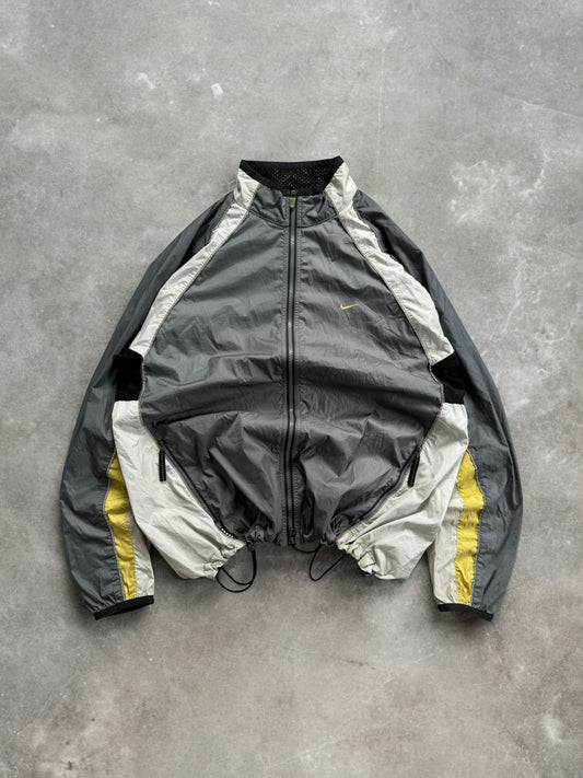 Vintage 90's grey black and white Nike technical jacket (XL)
