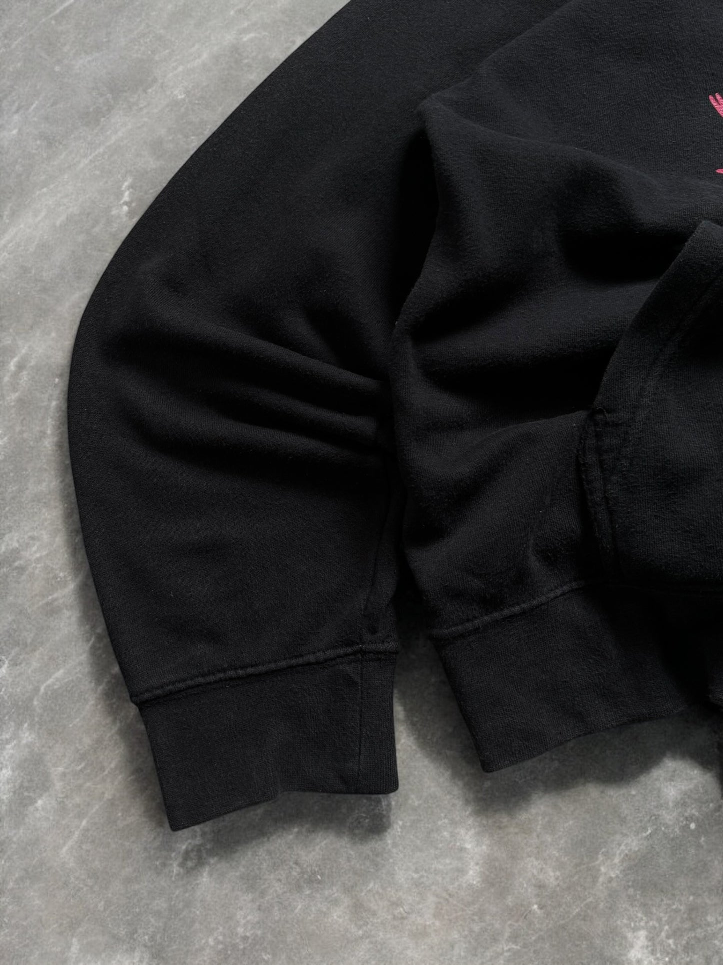 Vintage 2000's black and pink Stussy graphic hoodie (L)